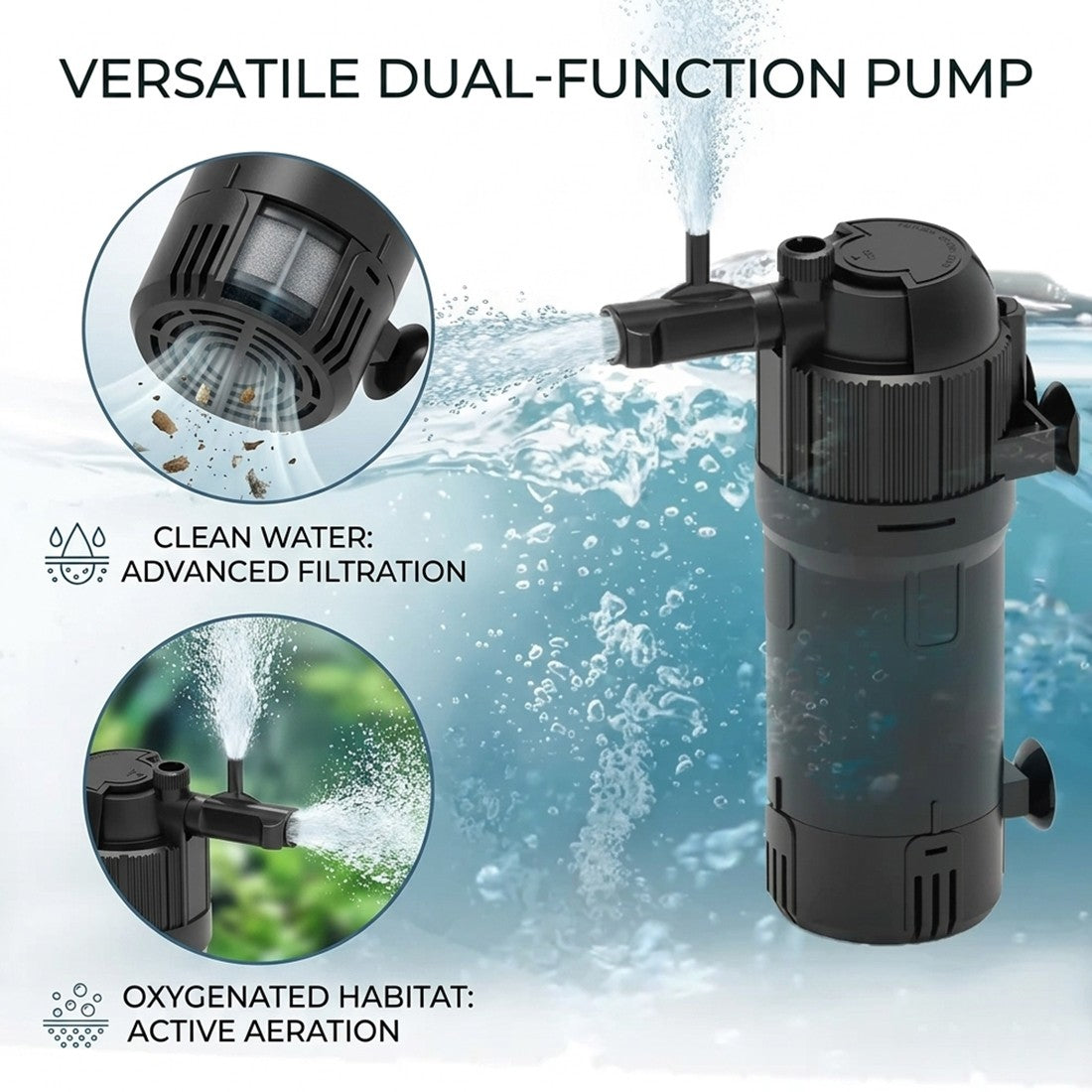 400L H Aquarium Fish Tank Internal Filter Submersible Filter All Pond Solutions