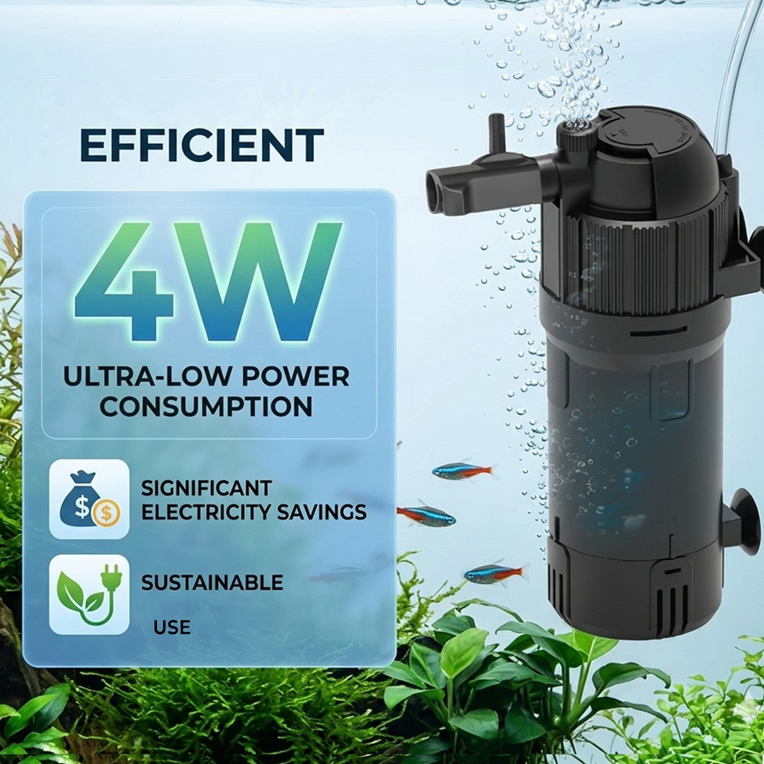 400L H Aquarium Fish Tank Internal Filter Submersible Filter All Pond Solutions