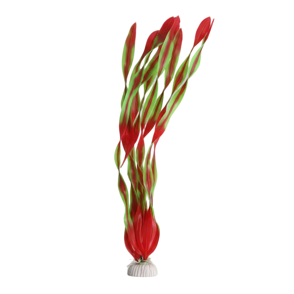 Red and green twisted tube-like object on a white background