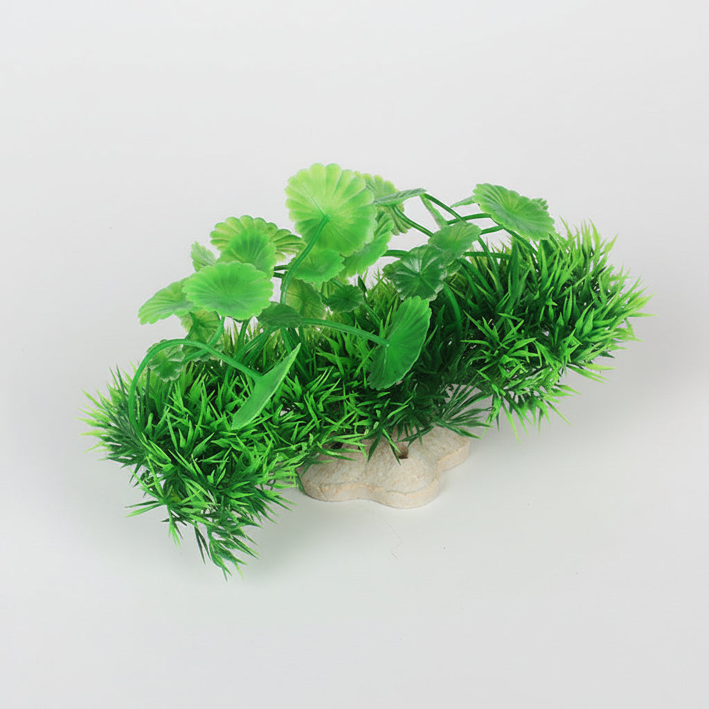 Artificial green plants on a white background