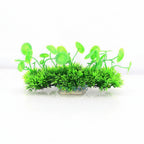 Artificial green plants with dimensions on a white background