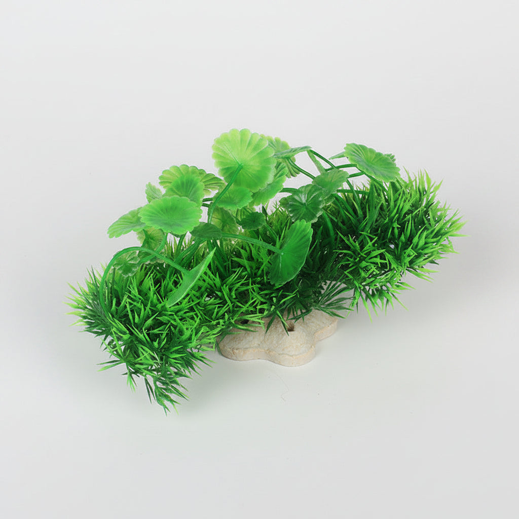 Artificial green plants on a white background