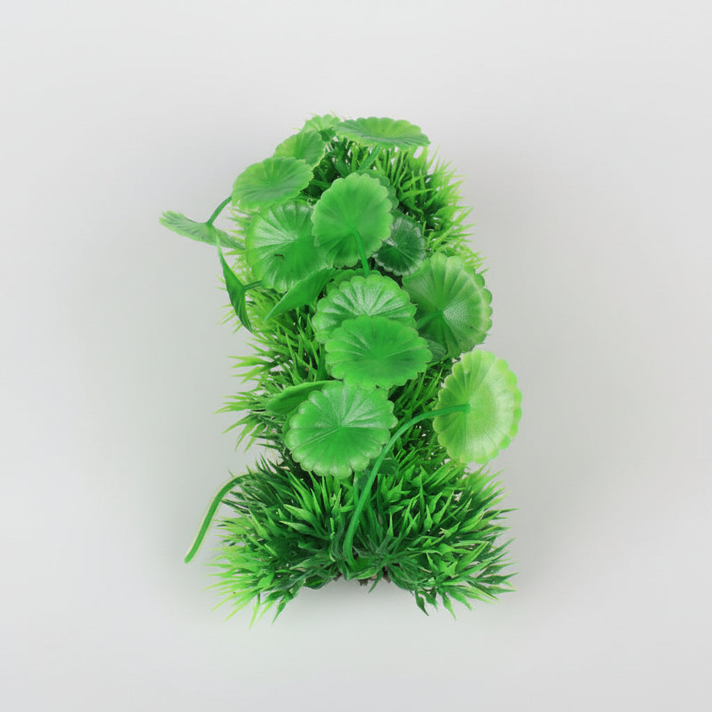 Artificial green foliage on a white background