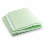 Two green cloths on a white background