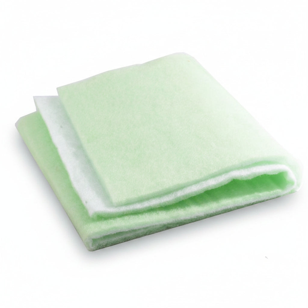Two green cloths on a white background