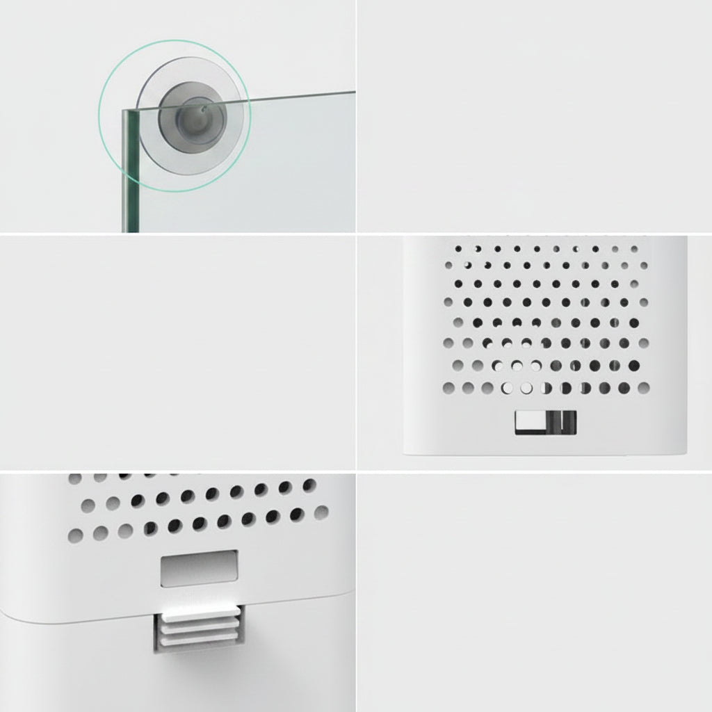 Product features with text on a white background