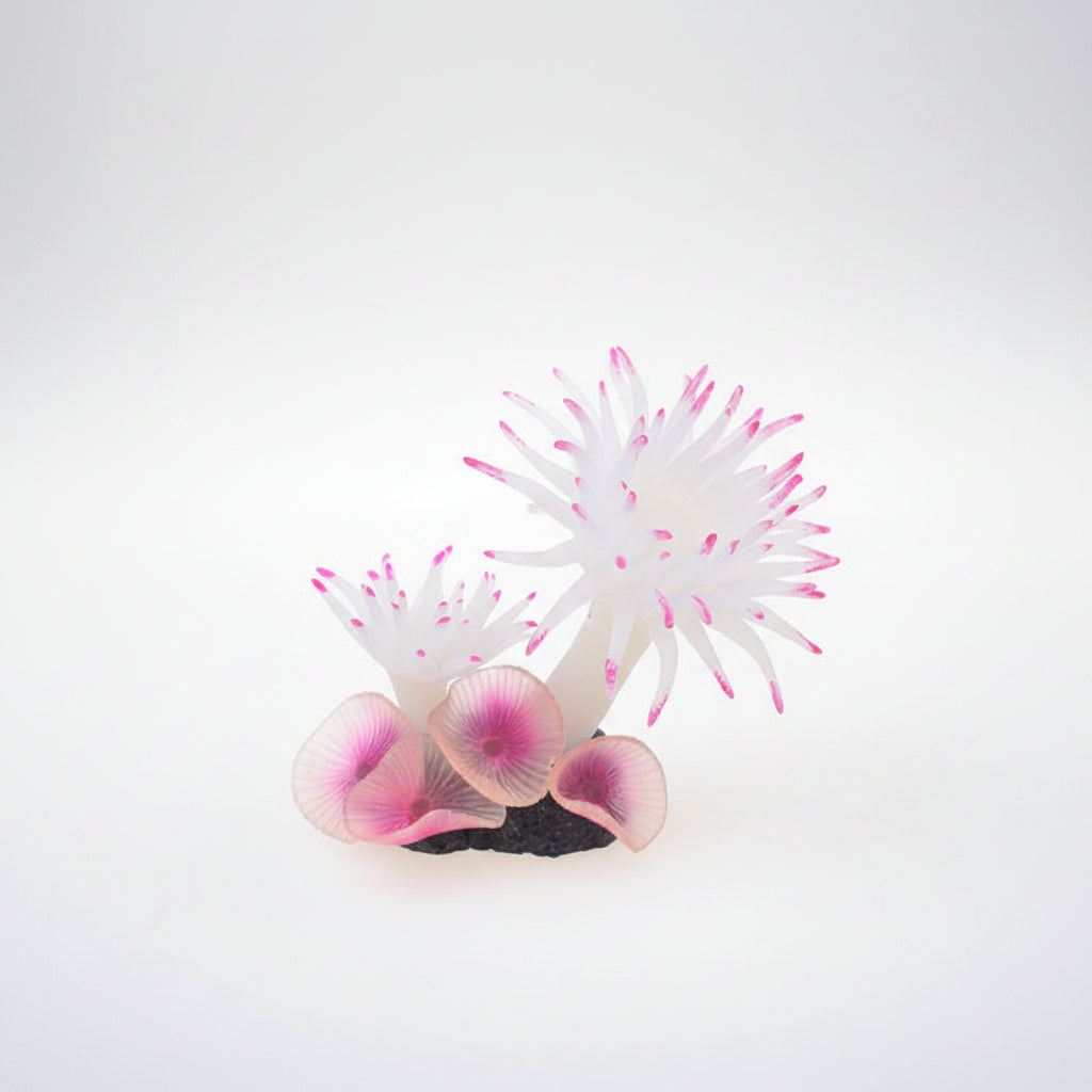 Decorative item with pink and white spikes on a white background, showing measurements.