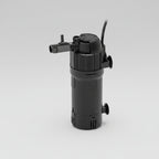 Premium aquarium filter with features listed on a background of an aquarium.