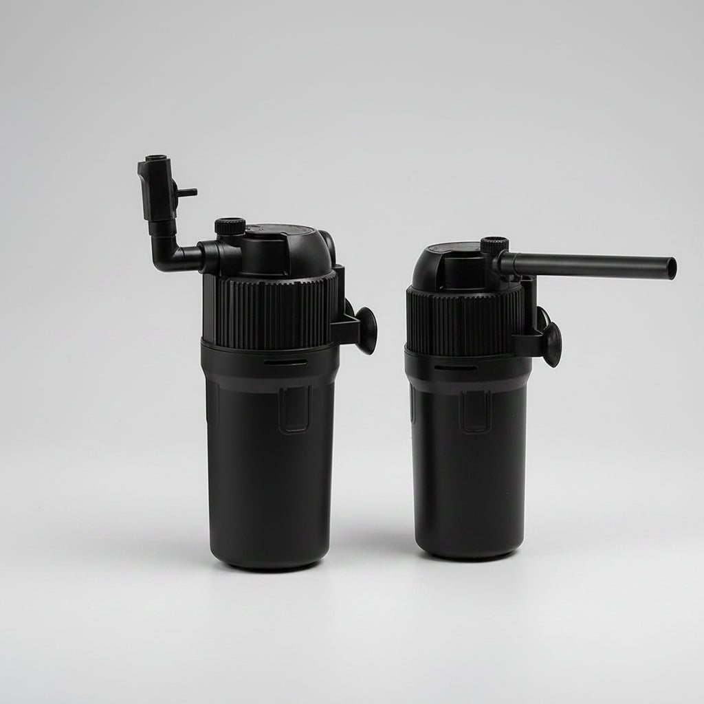 Water filter with two modes labeled 'Oxygen Aeration' and 'Rainfall' on a blue background.